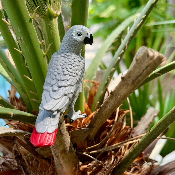 African Grey Parrot Toy Figure