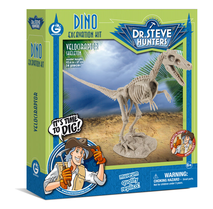 GEOWorld Dino Excavation Kit - Velociraptor Skeleton