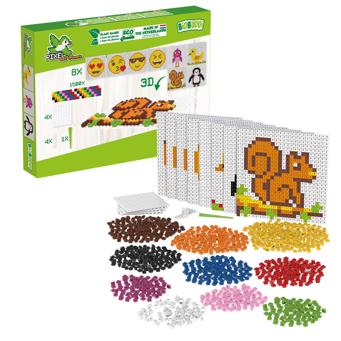 1517 pcs BiOBUDDi Pixel Create - Squirrel & More Starter Set Building Blocks - Safari Ltd®
