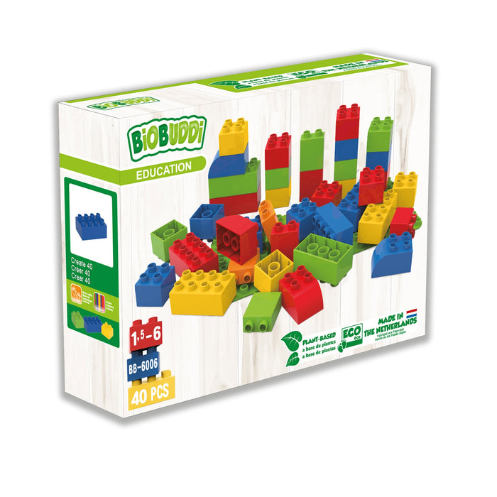40 pcs BiOBUDDi Education - Create Building Blocks Set - Safari Ltd¬Æ