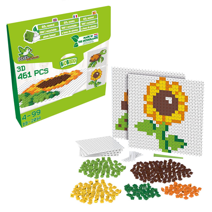 461 pcs BiOBUDDi Pixel Create Flower & Turtle Building Blocks Set - Safari Ltd¬Æ