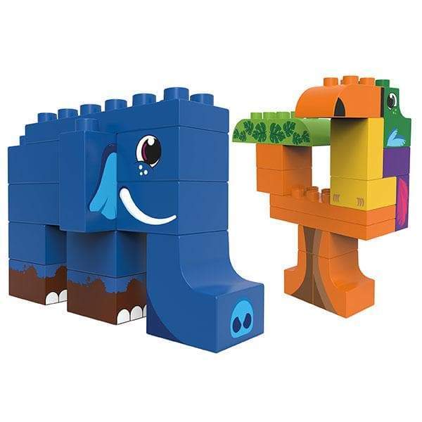 BiOBUDDi Elephant & Toucan Jungle Block Set - 27 Pcs - Safari Ltd®