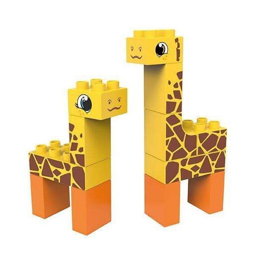 BiOBUDDi Giraffe & Moose Blocks - 14 Pc Steppe Block Set - Safari Ltd®