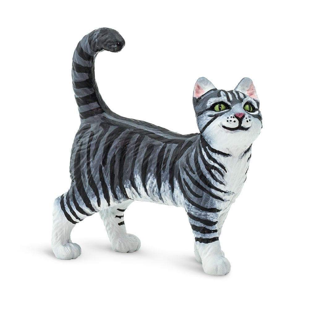 Animal Collection Life Size Grey Tabby Kitten Figurine Statue 6 5/8Tall 